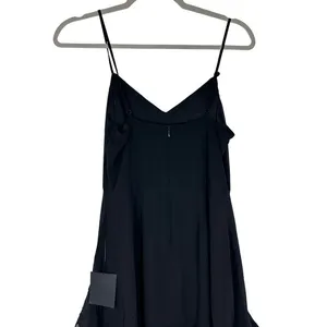 Lulus Black Ruffle Spaghetti‎ Strap Maxi Dress Formal Evening Occasion Chiffon thumbnail 3