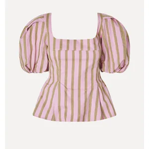 STINE GOYA Blouson Sleeve top - WALLPAPER STRIPES medium‎ puff thumbnail 2