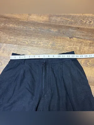 Abercrombie & Fitch Lined Black Linen Blend Pleated Shorts Women's Small Pockets thumbnail 5