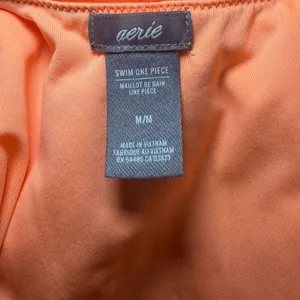 Aerie Neon Orange One Piece Swimsuit High Cut Low Back‎ Women M thumbnail 6