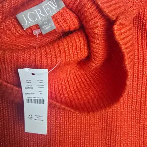 J. Crew NWT Red‎ Ribbed Alpaca Merino Wool Puff Shoulder Turtleneck Sweater M thumbnail 3