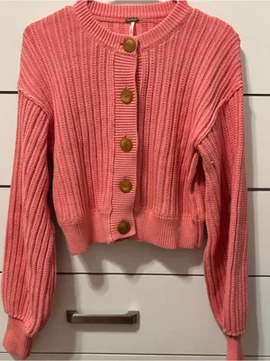 Free People All Yours Cardigan Pink thumbnail 2