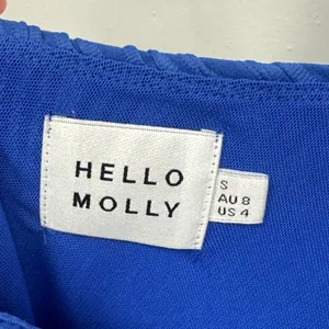 Hello Molly Blue One Shoulder Side Cutout Plisse Midi Dress US 4 S thumbnail 7
