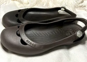 Crocs Women's JAYNA Slingback Slip-on Ballet Flats Comfort Shoes Size 6. Brown thumbnail 1