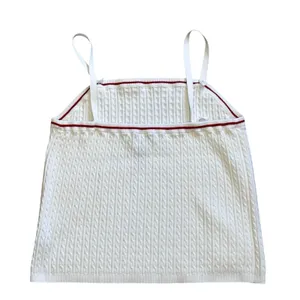 Lauren‎ Ralph Lauren White Cable Knit Cotton Sweater Tank Top Plus Size 1X VTG thumbnail 3