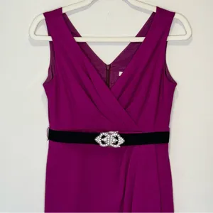 Trina Turk Faux Wrap Sleeveless V-neck Knee Length Party Cocktail Dress‎ Sz 6 thumbnail 3