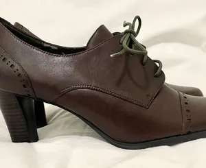 Etienne Aigner Nada Oxford Heels Leather Y2K 90s Lace Up Career Casual Size 8.5 thumbnail 6