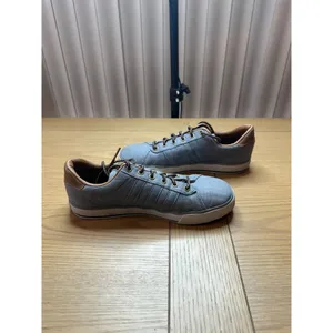Adidas 7.5 Gray Canvas Sneakers Brown Accents Casual Stylish Footwear Mens thumbnail 6