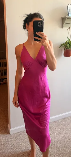 Satin dress Purple thumbnail 1