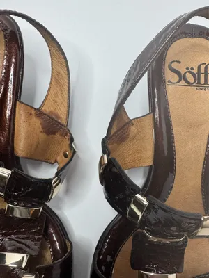 Sofft Alina Brown Patent Leather Sandals Size 6M thumbnail 2