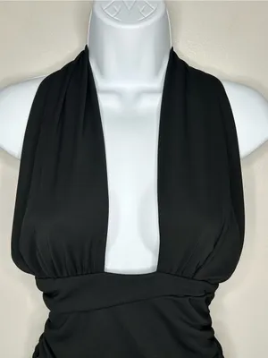 Zara Convertible Halter Top Black Mini Dress Size M thumbnail 6