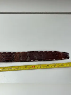 Brown Textured Leather Belt Firenze Made In Italy Brown 40'' Stitched Western thumbnail 6