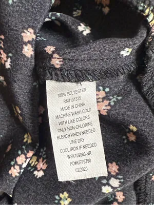 Socialite Black Floral Skirt with Pink & Green Accents thumbnail 3