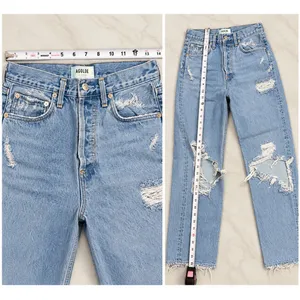 AGOLDE 90s Mid Rise Loose Fit Jeans Size 23 Light Wash Distressed thumbnail 9