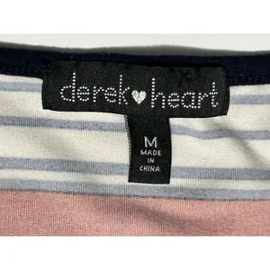 Derek Heart Striped Maxi Dress Med Blue Red White Jersey Knit Short Sleeve VGUC thumbnail 9