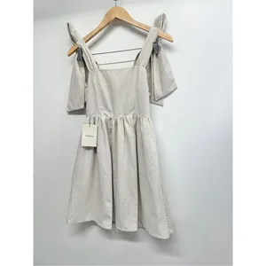 MIOU MUSE Dress Size Small Bow Tie A-Line Mini Linen Blend NWT‎ thumbnail 4
