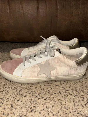 Vintage Havana Pink Suede & White Leather Sneakers thumbnail 2