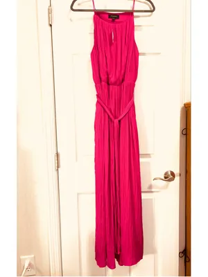 Banana Republic Pleated Maxi Dress Pink Size L thumbnail 3