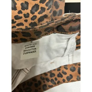 Flamingals Leopard Print Jeans Womens Wide Leg High Rise Stretch Pants NWT S thumbnail 4