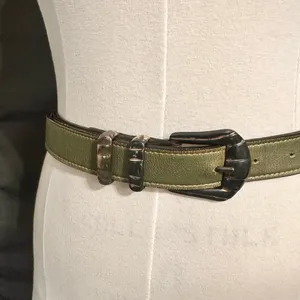 Belt Vintage Women's Leather Western Olive Green Designer Cowboy Unisex Classic thumbnail 10