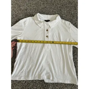 Banana Republic white short-sleeve button henley shirt M thumbnail 6
