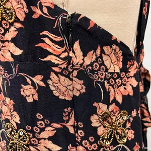 Free People Made Ya Look Sparkle Black Printed Mini Dress Size: Large thumbnail 10