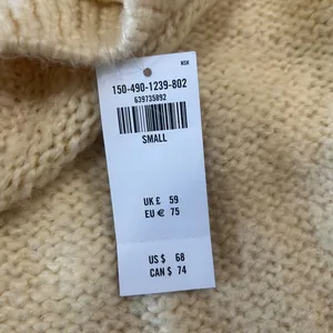 Abercrombie & Fitch Cream Knit V-Neck Sweater Size Small thumbnail 7