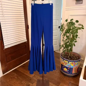 Royal Blue NWOT Fitted High Rise Stretch Flared Women's Pants thumbnail 4