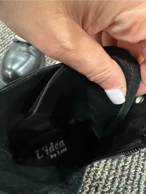 Women's Black Leather Lace-Up Combat Boots thumbnail 3