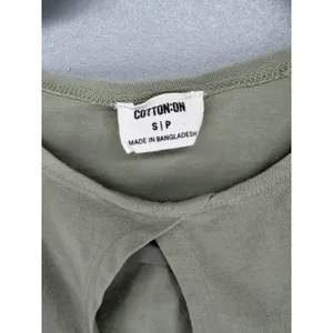 Cotton On Crop Top Women Small Sage Green Keyhole‎ Cutout Sleeveless Ribbed thumbnail 3