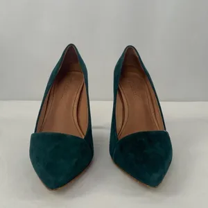Madewell The Mira Suede‎ Point Toe Heels in Green Size 6 thumbnail 4