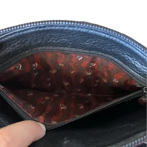 Brighton Vintage Crossbody Bag Black Leather Brown Croc Embossed Heart Accent thumbnail 13