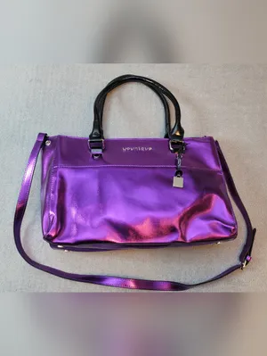 Younique Presenter Metallic Purple Tote Bag & Crossbody Strap NWOT thumbnail 3