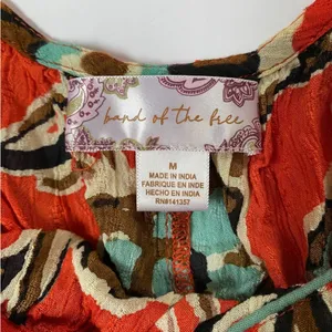 Band‎ of the Free Teresa Tangerine Floral Tank Mini Dress Medium Orange Boho thumbnail 11