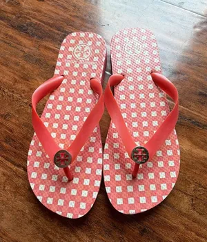 Tory Burch Gingham Logo Flip Flop Sandals Size 7 thumbnail 1