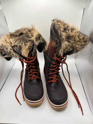 Faux Fur-Trimmed Brown Patterned Women's Winter Boots thumbnail 13
