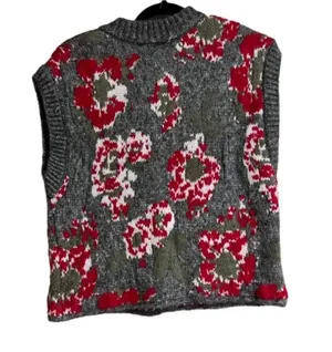 NEW ZARA Floral Jacquard Chunky Knit Vest Sleeveless Sweater BLOGGER FAV thumbnail 8