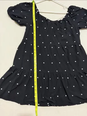 LOFT Black Mini Dress with White Polka Dots thumbnail 3