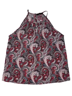 Vintage Renee C. Y2K Paisley High Neck Swing Tank Top Large Made in USA thumbnail 5