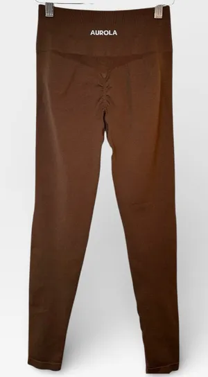AUROLA Seamless Scrunch Coffee Brown Leggings Activewear Size XS/S thumbnail 1