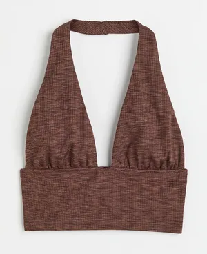 H&M Brown Halterneck Top thumbnail 1