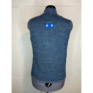 christmas sweater vest snowmen snowflakes beaded Blue Size M thumbnail 8