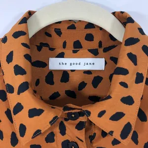 New Tie Front Button Down Shirtdress Animal Print Long Sleeve Mini thumbnail 19