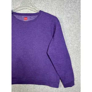 Hanes Womens Sweatshirt Comfort Blend‎ Purple Large Long Sleeve Cotton Blend thumbnail 3