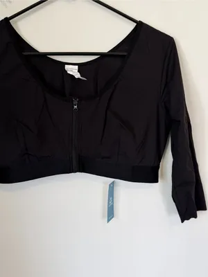 NWT Cupshe Black Zip-Up Shapewear Bralette - Size: Large thumbnail 4