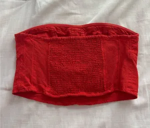 Free people orange linen tube top thumbnail 2