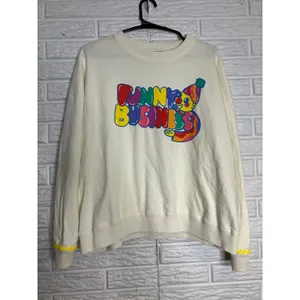 Mokuyobi Sweatshirt Womens L Cream Good Funny Business Clown Ric Rac Trim trendy thumbnail 2