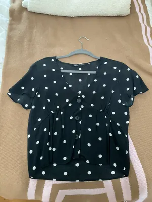 Polka Dot V-Neck Blouse thumbnail 1