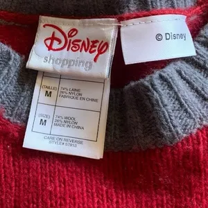 Vintage Mickey Mouse Christmas Sweater Wool Blend Fair Isle Red Disney Size‎ M thumbnail 4