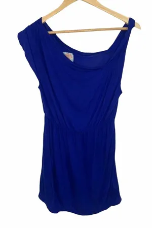 Free People Blue Tunic‎ asymmetrical top Size Small thumbnail 1